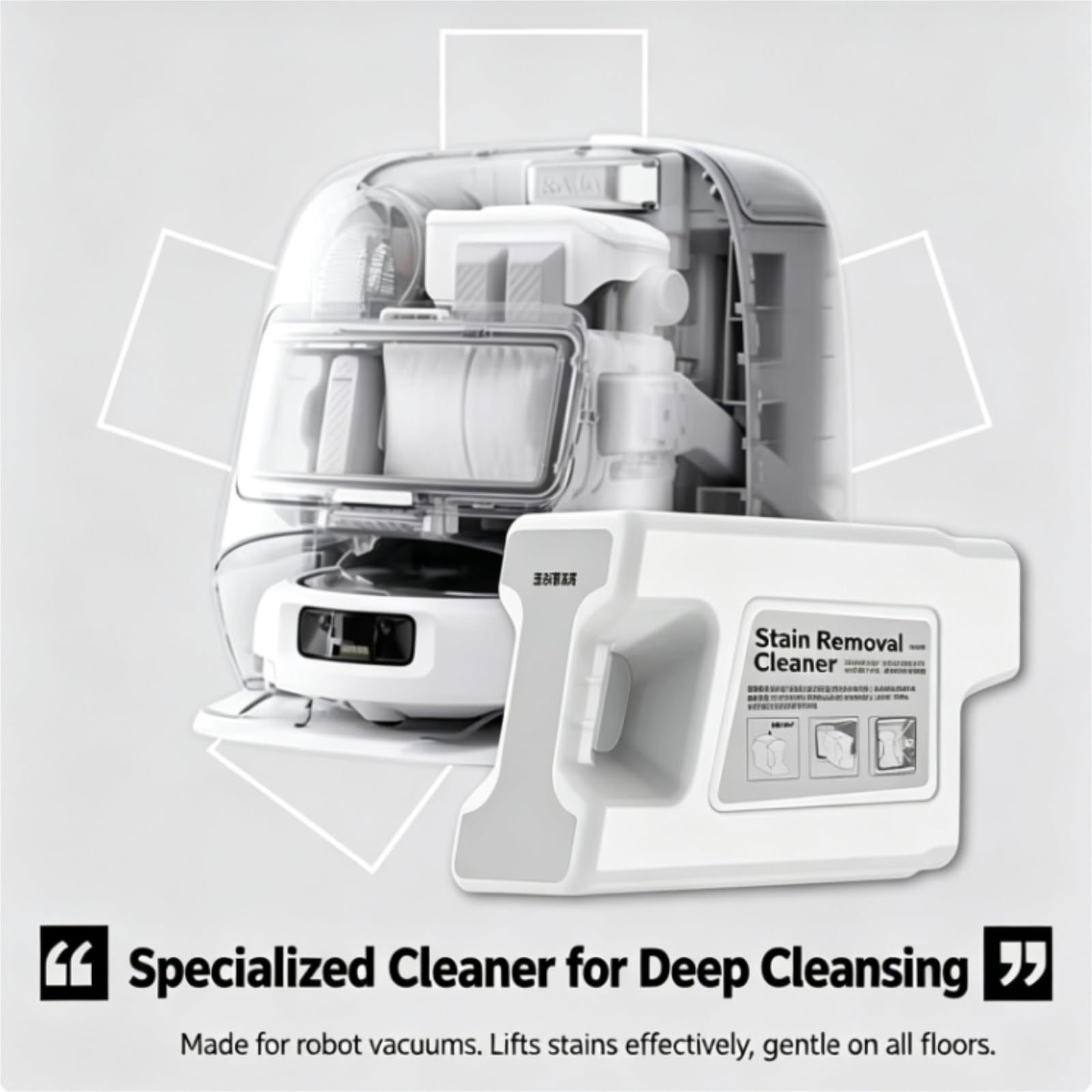 Compatible con la solución de limpieza al vacío del robot DJI ROMO S/A/P | Paquete de 4 recambios de 400 ml for combo de fregona y aspiradora robótica,