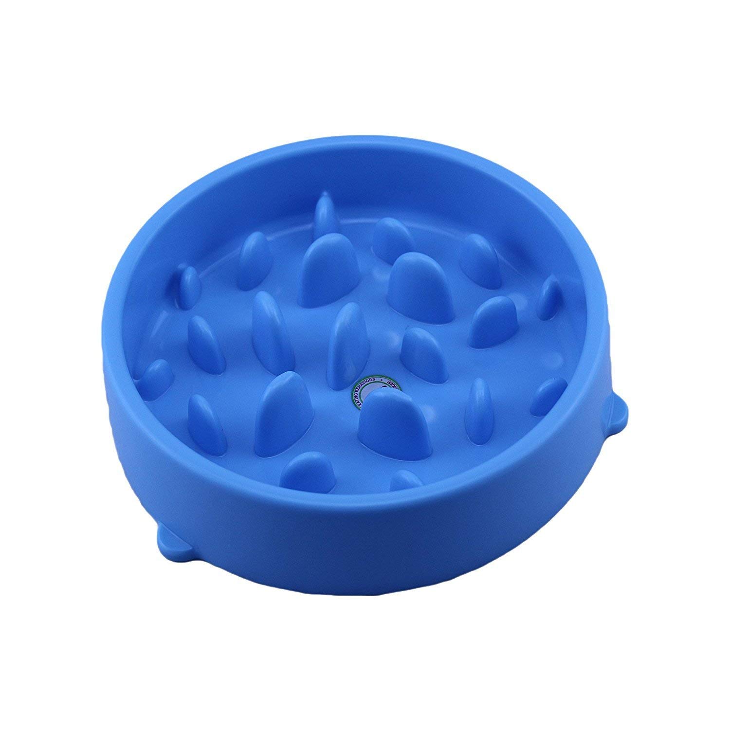 Binnan Comedero con obstáculos, Tazón Plato de Comida para Mascotas Perro Gato, Comida Lenta Cuenco, Comedero Antivoracidad para Perros, Azul