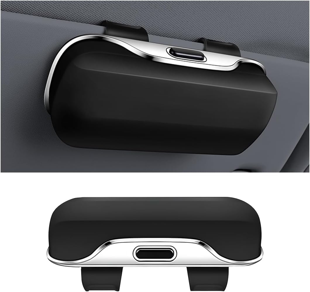Zubat Sunglasses Holder for Car Sun Visor, Protective Automotive Eyeglasses Storage Case Hanger, Soft Vehicle Interior Glasses Organizer Box Accessories, Universal for SUV Sedan Truck (Black)-image-19