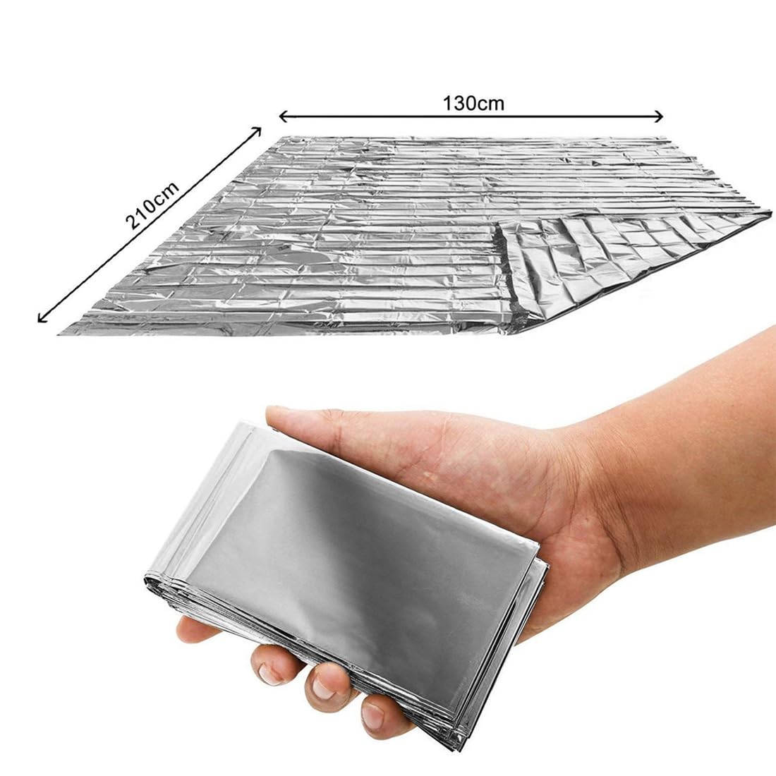 WUSJCOF 2 Stück Rettungsdecke Reißfest & Wasserdicht Erste Hilfe Decken Wärmedecken für Outdoor Wandern Überleben Skifahren (130 * 210cm)