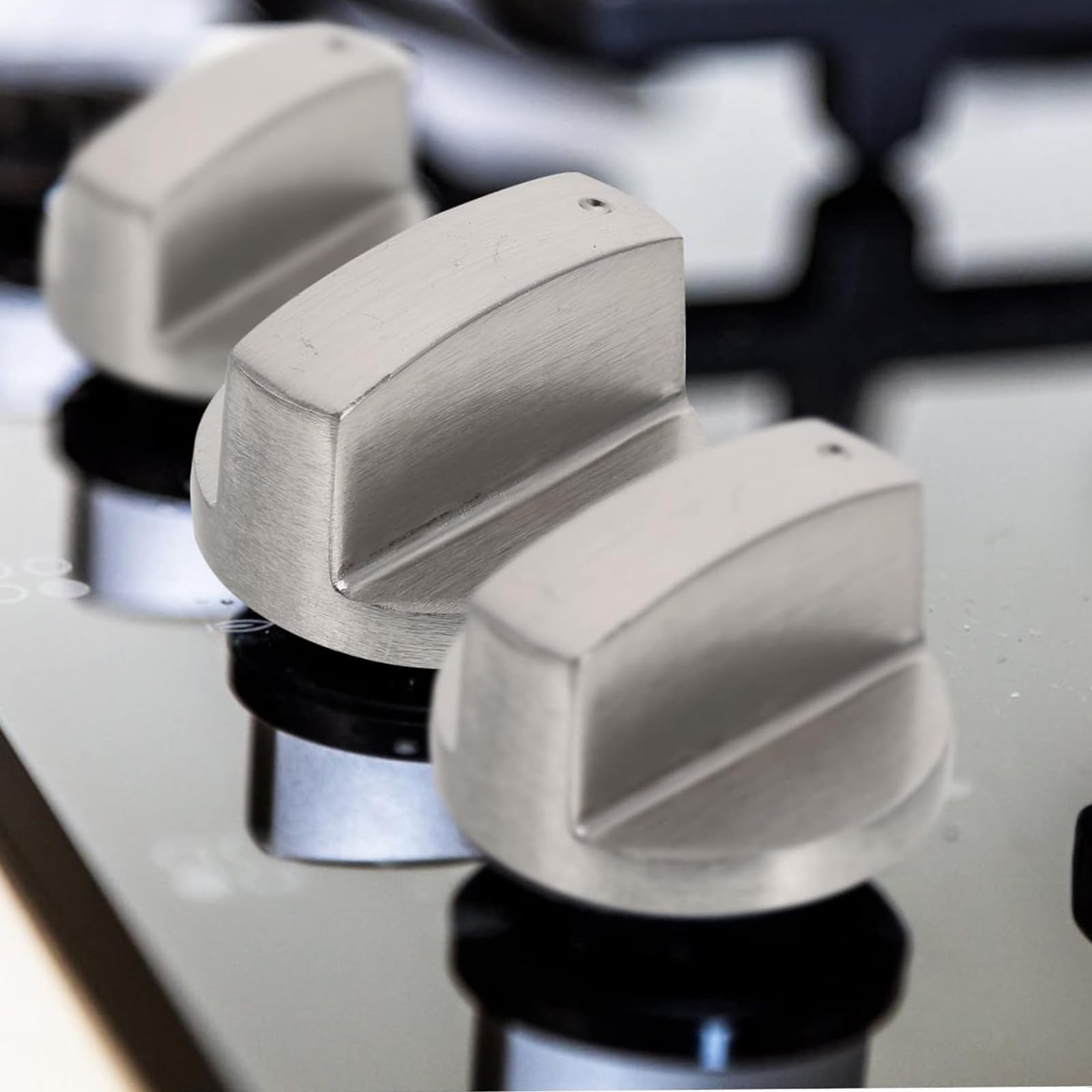 4 Pezzi manopole piano cottura, 6mm pomelli Cucina Gas Universale, Copertura Pomello Accessori di Ricambio per Forno, Cover Knob Replacement Accessories