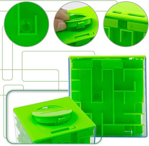 Miniatura 8 de Caja de rompecabezas de laberinto de dinero, Twister.CK - Rompecabezas de soporte de dinero para niños y adultos (naranja)