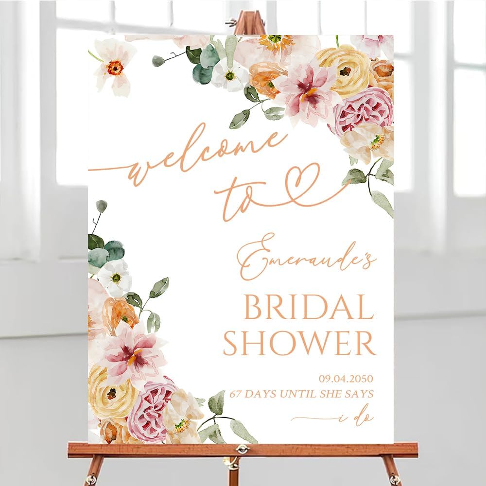 SYYelizaveta Bridal Shower Sign, Dusty Blue Bridal