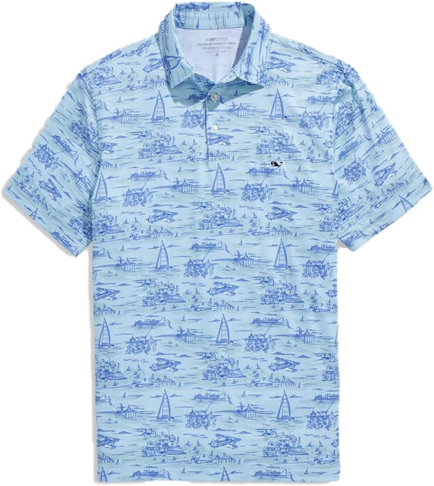 Vineyard Vines Men's Short Sleeve Edgartown Scenic Printed Shirt