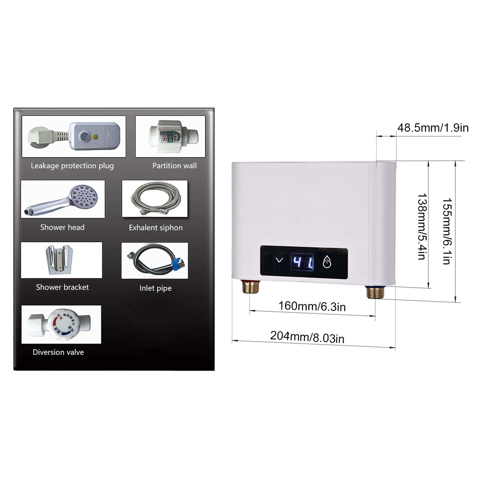 Electronic Shower Water Heater, 220 V, Choice of Electronic Shower Water Heater, 220 V, Choice of