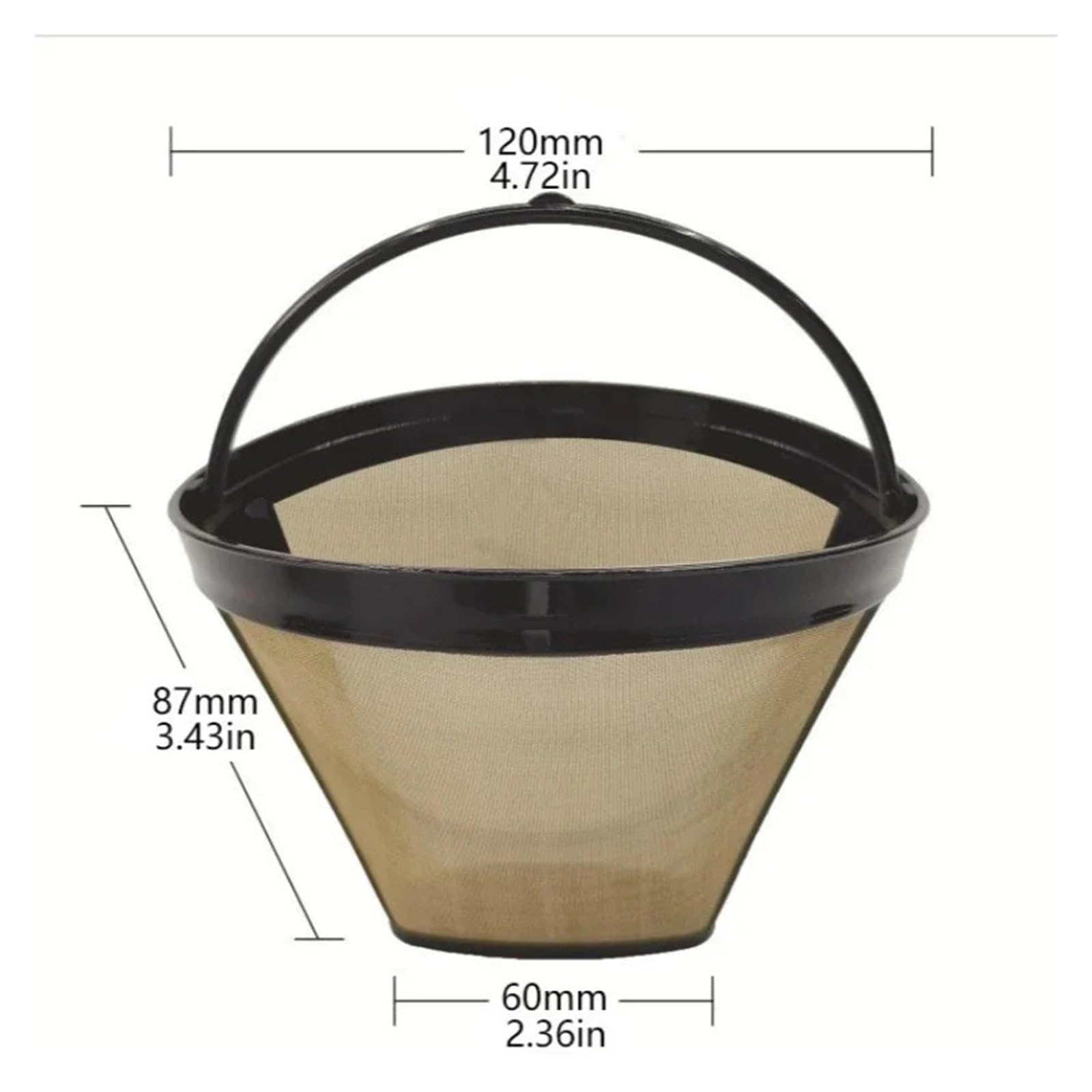 Kegelförmiger Kaffeefilterkorb aus Edelstahl, wiederverwendbar, Tee-Wasserabscheider, 1/3/5er-Pack, umweltfreundlich, nachfüllbare Küchenfilter