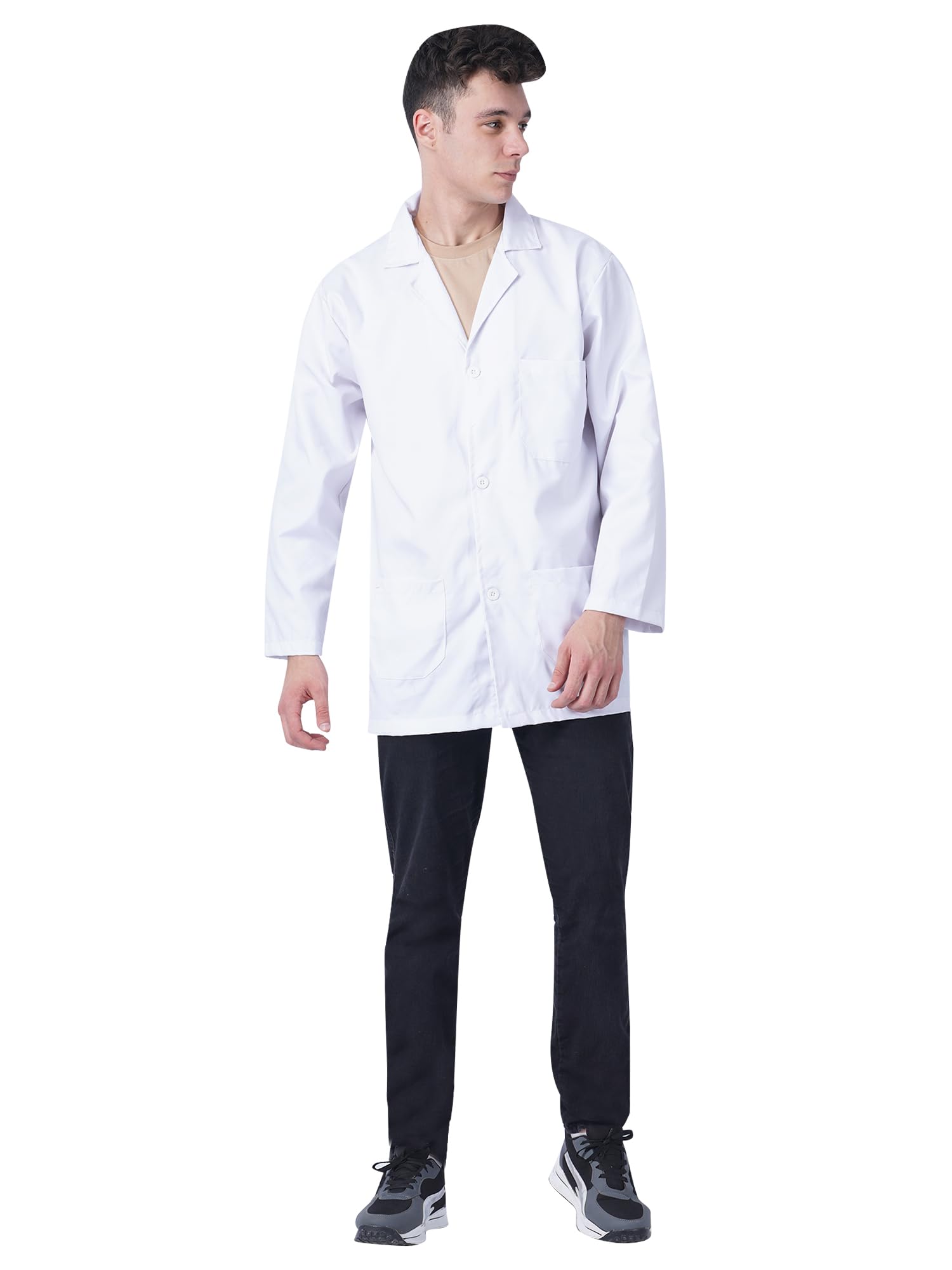 jannat Unisex 260 gsm Terri Cotton Lab Coat (JI1-6_White_M)-picture-56