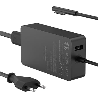Surface Charging Cable 65W 15V 4A Charger Compatible with Microsoft Surface Pro 11/10/9/8/7/Pro 7+/6/5/4/3/X, Sur-face Laptop