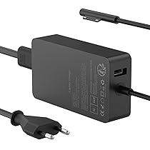 Alimentatore surface 65W 15V 4A Caricatore per Microsoft Surface Pro, Go, Laptop, Book, Caricabatterie con porta USB