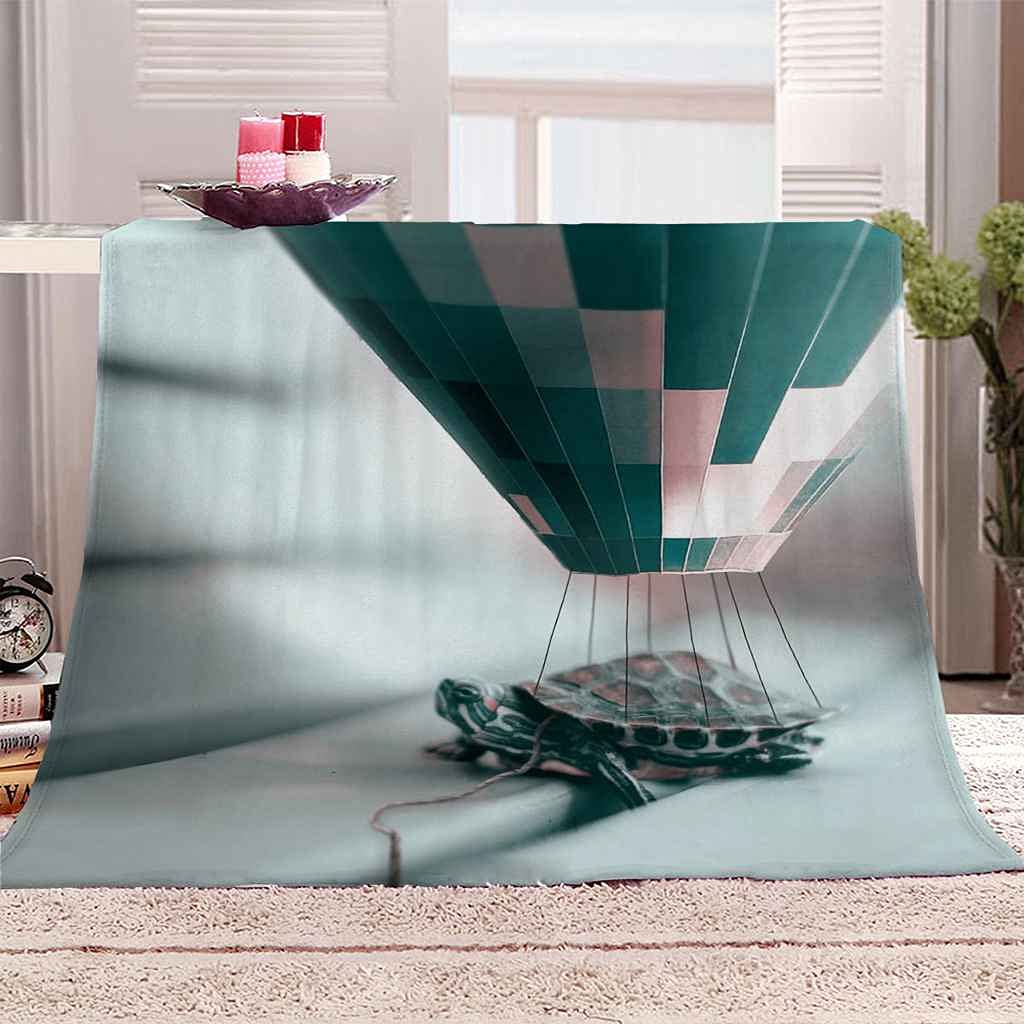 Couverture microfibre 150x200 chaude plaid flanelle motif animal 3D