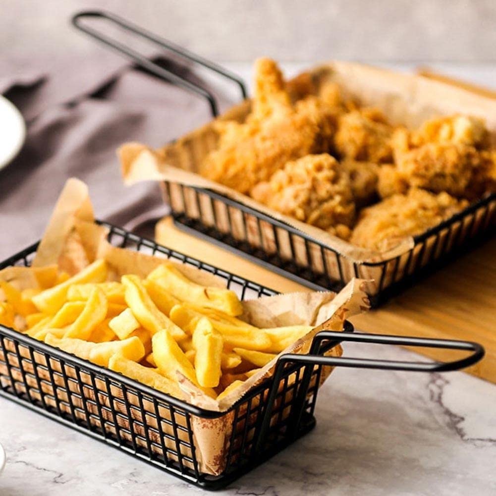 MyrRhe Secchio per Patatine Fritte in Acciaio Inossidabile: Comodo Contenitore per Alimenti fritti per Patatine e Patatine Fritte Perfettamente croccanti