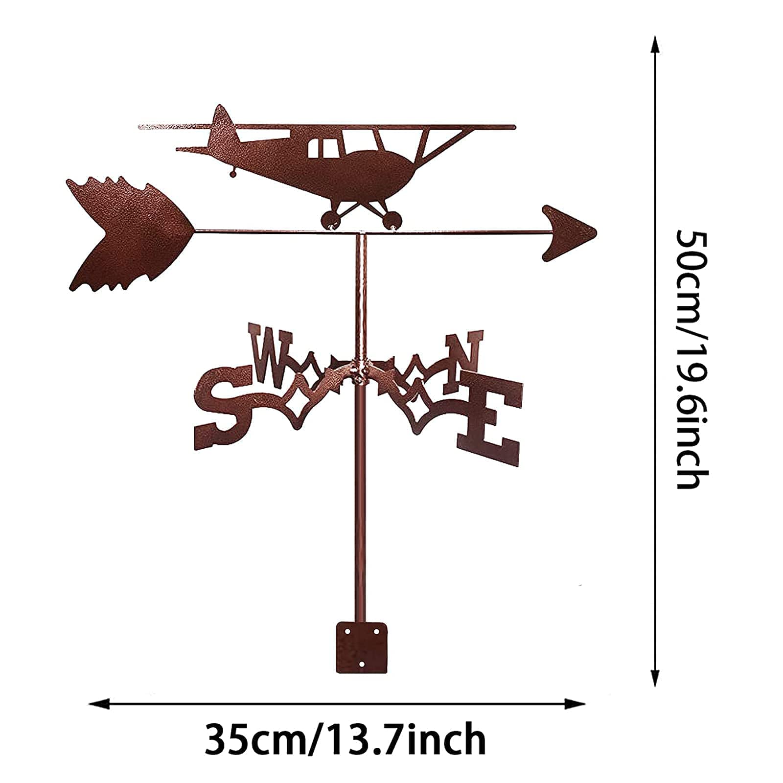 Girouette en métal pour extérieur en acier inoxydable - Outil de mesure - Noir