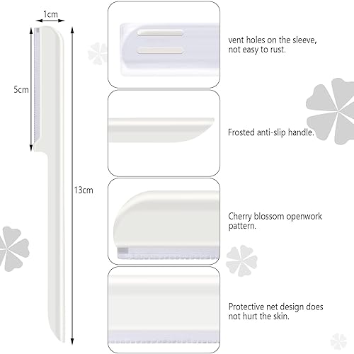 Miniatura 2 de 10 piezas de maquinilla de afeitar de cejas para mujer, afeitadora facial, moldeador de cejas, herramienta de modelado con cubierta (negro, blanco)