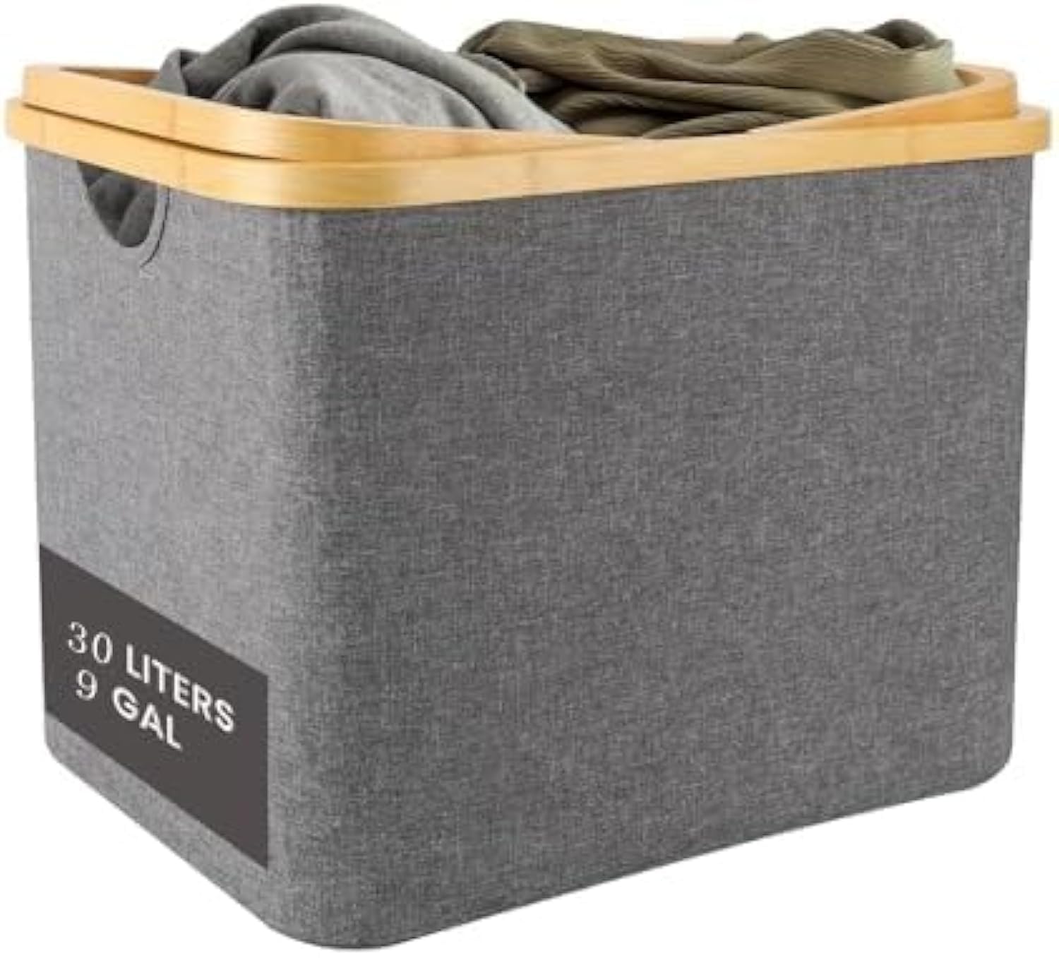 Collapsible Laundry Basket Hamper, Bamboo Frame and Handle, for Laundry Room and Bedroom, Toy Organizer hamper ?Bathroom Bin