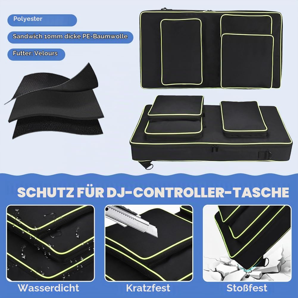 Meijunter DJ Controller Tragetasche Kompatibel mit Pioneer DJ DDJ-FLX10/DDJ-1000/DDJ-1000SRT Portable DJ Controller für AlphaTheta DDJ-GRV6 Aufbewahrungstasche mit Schultergurt