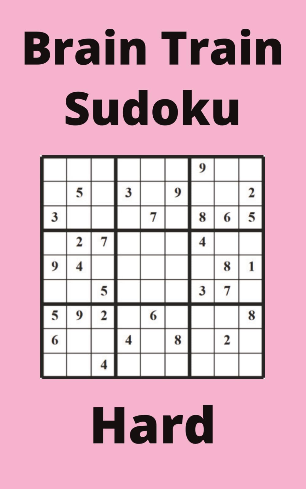 Pink Brain Train Sudoku Book, 9x9 Puzzles, 250 Pages, 5x8, Hard