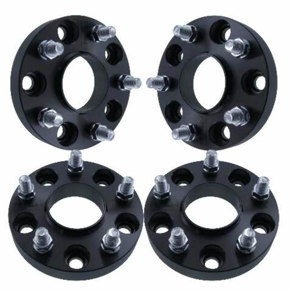 Photo 1 of 1" 5x5 Hubcentric Wheel Spacers - Fits Jeep Wrangler JL Gladiator JT Grand Cherokee Fits Dodge Durango - 1 Inch (25mm), 5x127, 71.5mm Hub, 14x1.5 Studs - Set of 4 - Black