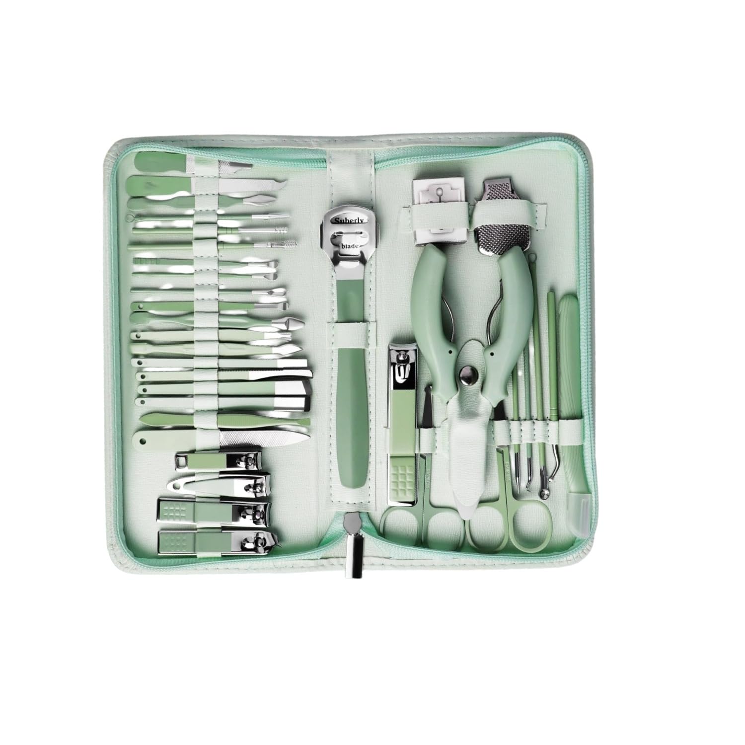 Pedicure Kit for Women Men Stainless Steel Nail Care Set 35 In 1 | 35 in 1 grooming set featuring nail clippers, foot care tools, tweezers, and ear pick. By RMR Jaihind EP-image-12