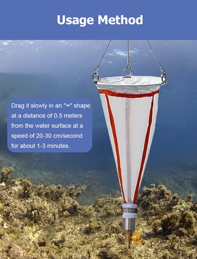 Aquarium-Fischnetz, Planktonnetz, 200/125 Mesh Nylon-Probenahmenetz for Phytoplankton-Protozoen und Rädertierchen