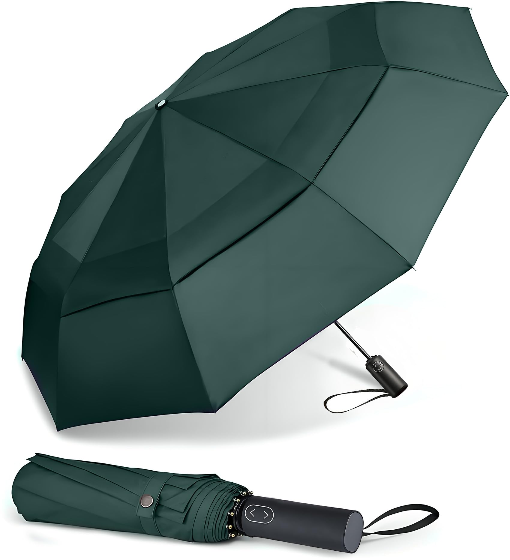 MRTLLOA 49/54/62 Inch Large Folding Golf Umbrella, Oversize Double Canopy Vented 10 Ribs Windproof Compact Travel Umbrellas for Rain