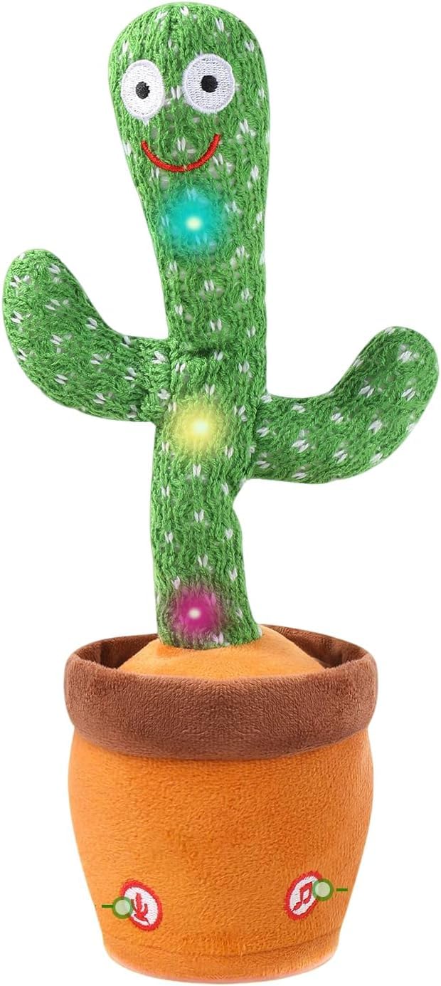 CARROUSEL Talking Cactus Toy Singing Dancing Repeating Cactus Toy for Baby Toddler 6 to 12 Months Interactive Plush Basby Sensory Toy for Boys Girls Birthday Present Gift Age 3+