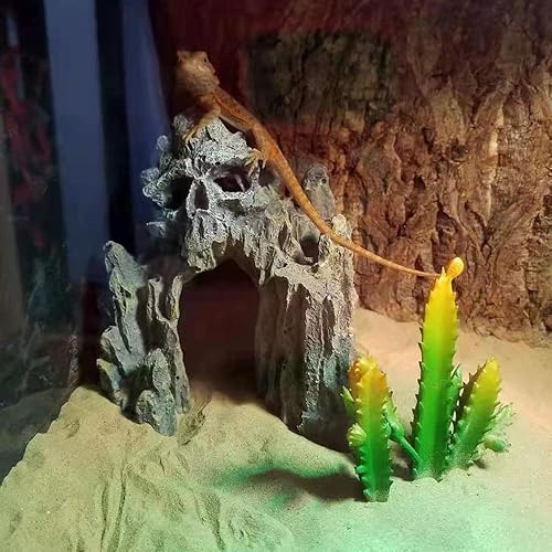 Miniatura 6 de Decoraciones de acuario - Cráneo Montaña Paisaje Pecera Decoración, Betta y Reptiles Dormir Descanso Juego Cueva