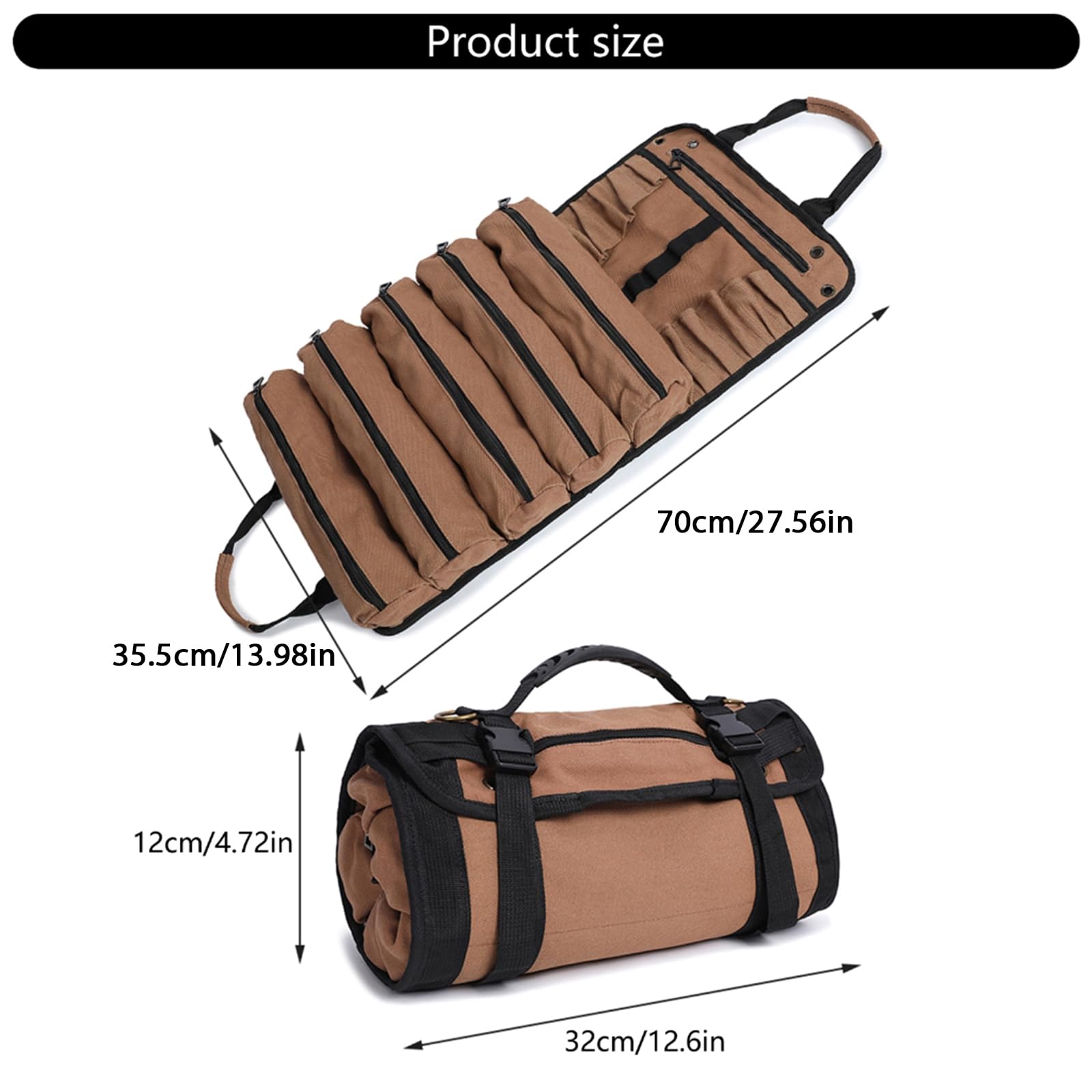 Bolsa de herramientas de lona multiusos con múltiples bolsillos para un almacenamiento eficiente, fácil acceso