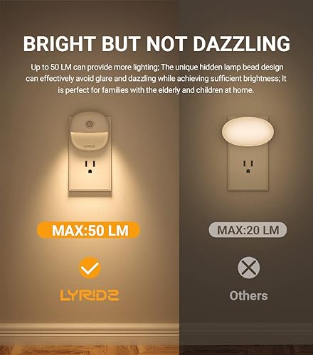 Miniatura 4 de Lyridz Luz nocturna con sensor de movimiento para interiores, luz nocturna brillante con sensor de atardecer a amanecer, luces LED de noche