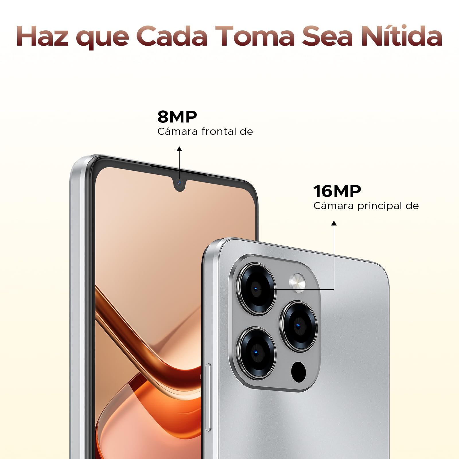 Note 58 Teléfono Movil Android 15, 6250mAh Batería, T7250 Octa Core, 32GB+128GB Smartphone, 6,56" HD+ IPS 90Hz, 16MP+8MP, Cuerpo de 8,6mm Telefono, Face ID/NFC/OTG/GPS/Doble SIM 4G Movil
