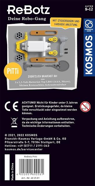Foto 2 de 6 de Kosmos 602581 ReBotz - Pitti el Walking BOT Mini Robot para Construir, Jugar y Coleccionar…