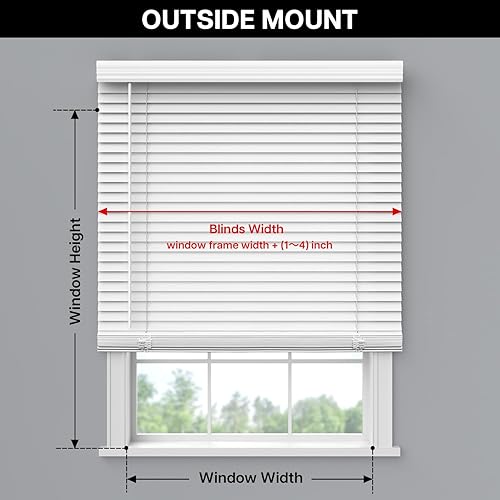 Miniatura 8 de LazBlinds Persianas de madera sintética sin cordones de 2 pulgadas con cenefa real, persianas horizontales para oscurecer la habitación, persianas
