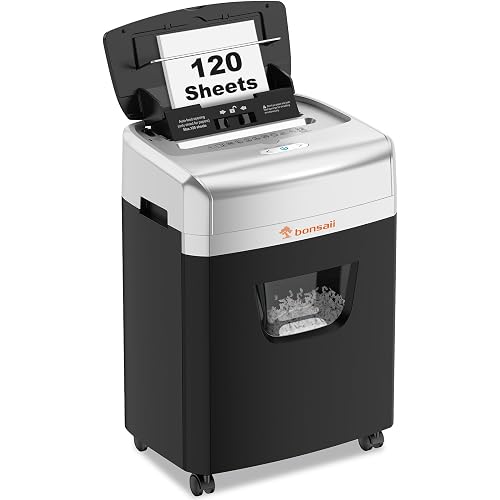Bonsaii 120-Sheet Autofeed Micro-Cut 30-Min Run Heavy Duty Paper Shredder