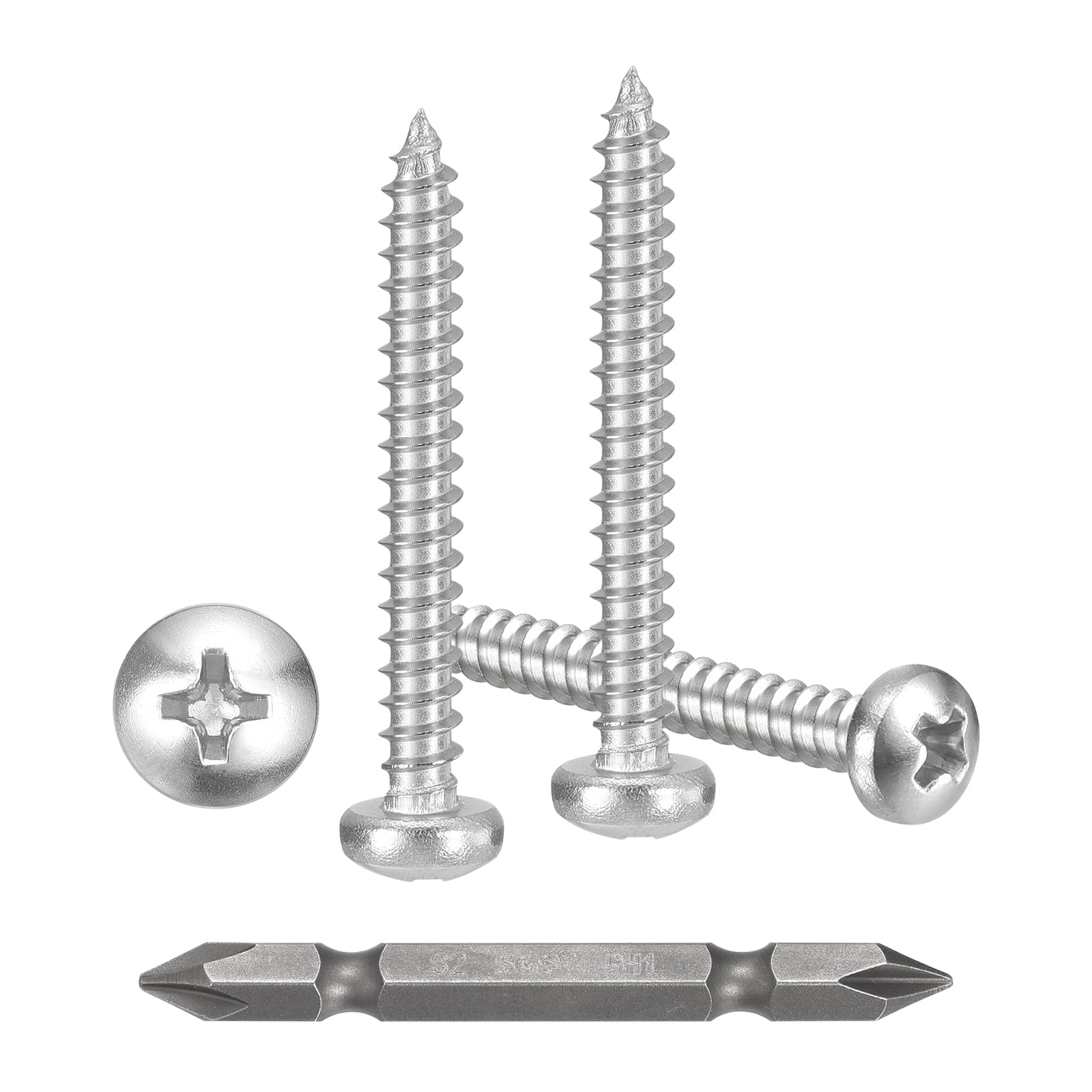 METALLIXITY Phillips Pan Head Self Tapping Screw #4x1" 100Pcs