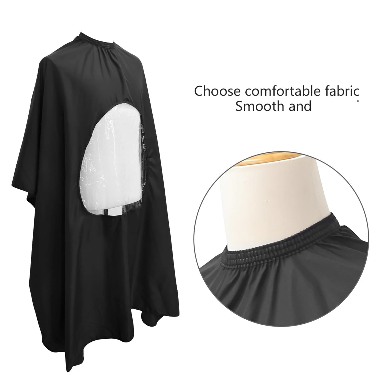 Capo Barbiere Mantella da parrucchiere da 3 pezzi Mantella da barbiere Finestra di visualizzazione trasparente Mantello for taglio di capelli impermeabile Prospettiva Grembiule da barbiere(White)