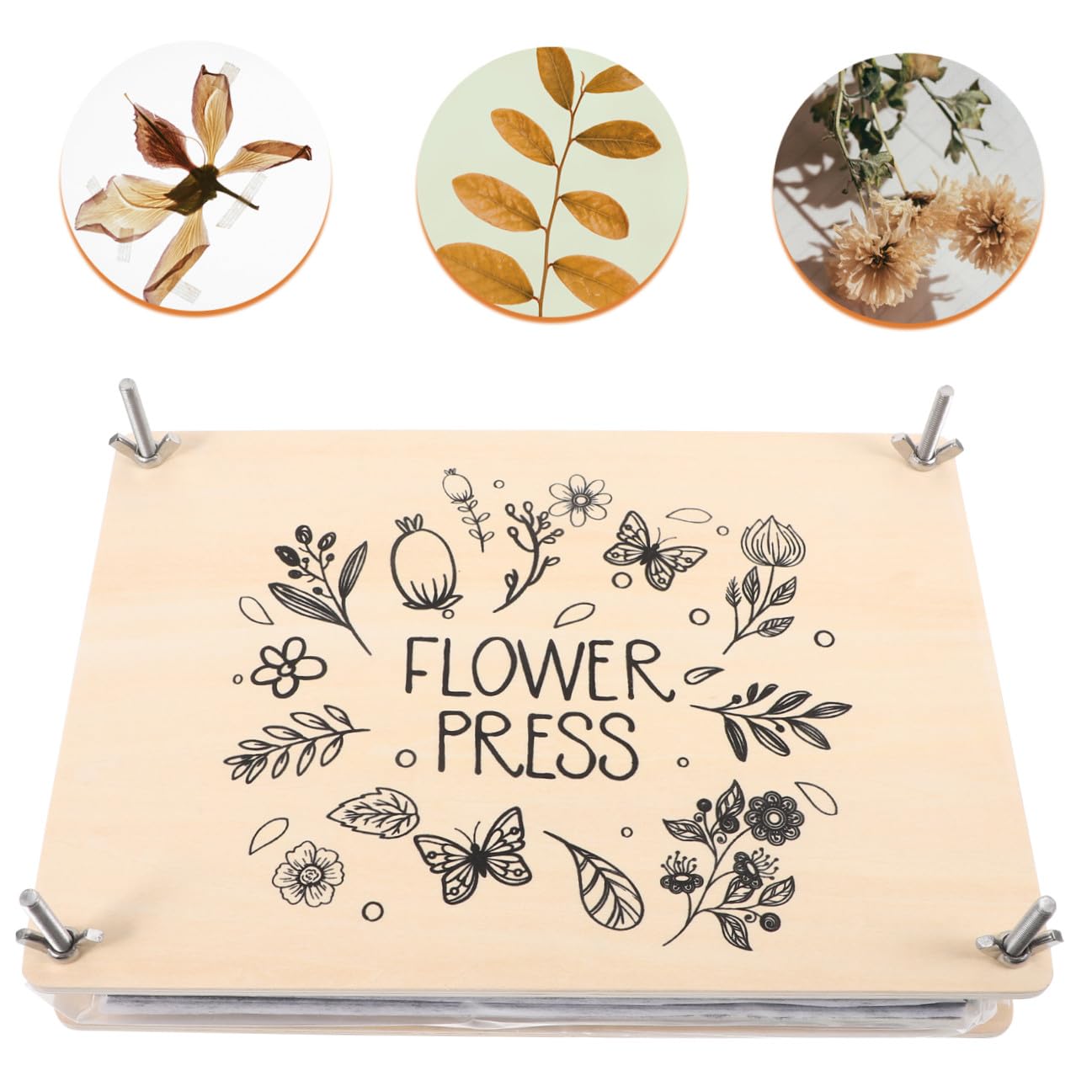 DOITOOL Kit Manualidades Prensado Flores DIY Prensa Plantas Resistente y Reutilizable Secado Uniforme para Tarjetas Scrapbooking Bodas y Arte Natural Herramienta para Amantes Plantas y