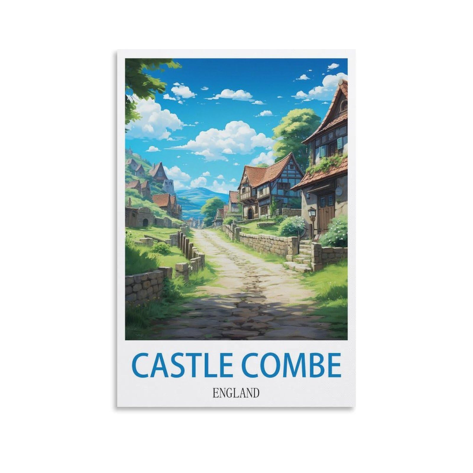 EZMLFA 5D Diamond Painting Kits for Adults,Castle Combe England Diamond Art Kits for Beginners,Full Drill Diamonds Gem Art for Home Wall Decor Gift 40x50cm