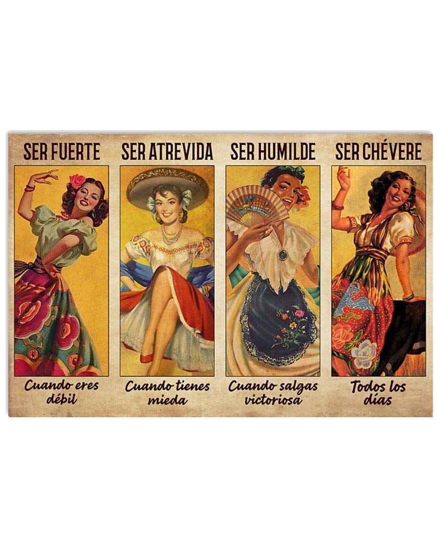 Anceky As Pic Mexican Folk Dancing Retro Metal Sign Vintage Tin Wall Art Decor 8X12 Inch Traditional Mexican Dance Home Decor