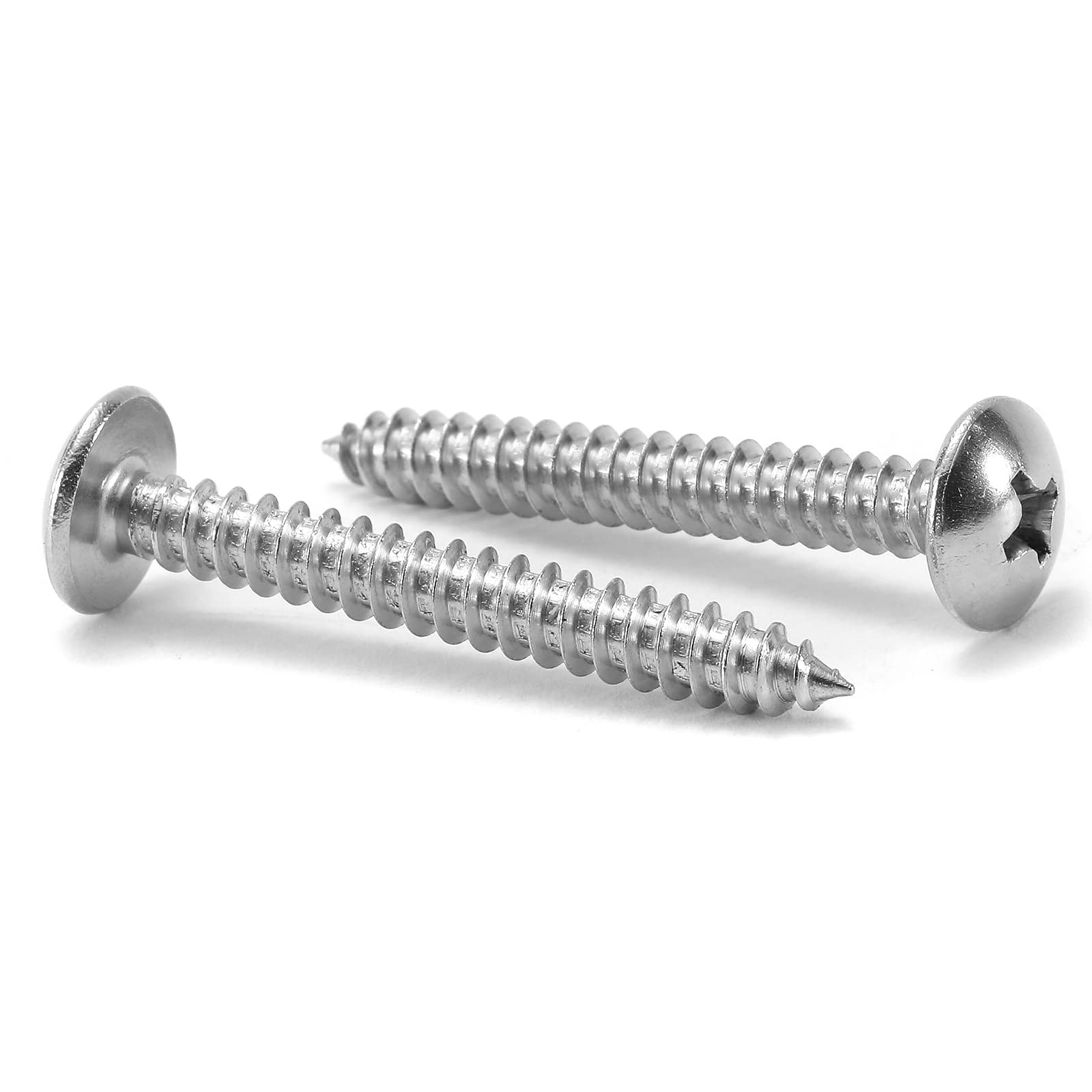 #14 x 1-1/2" Wood Screw 100Pcs Truss Head Phillips 18-8 (304) Stainless Steel Fast Self Tapping Screws by SG TZH