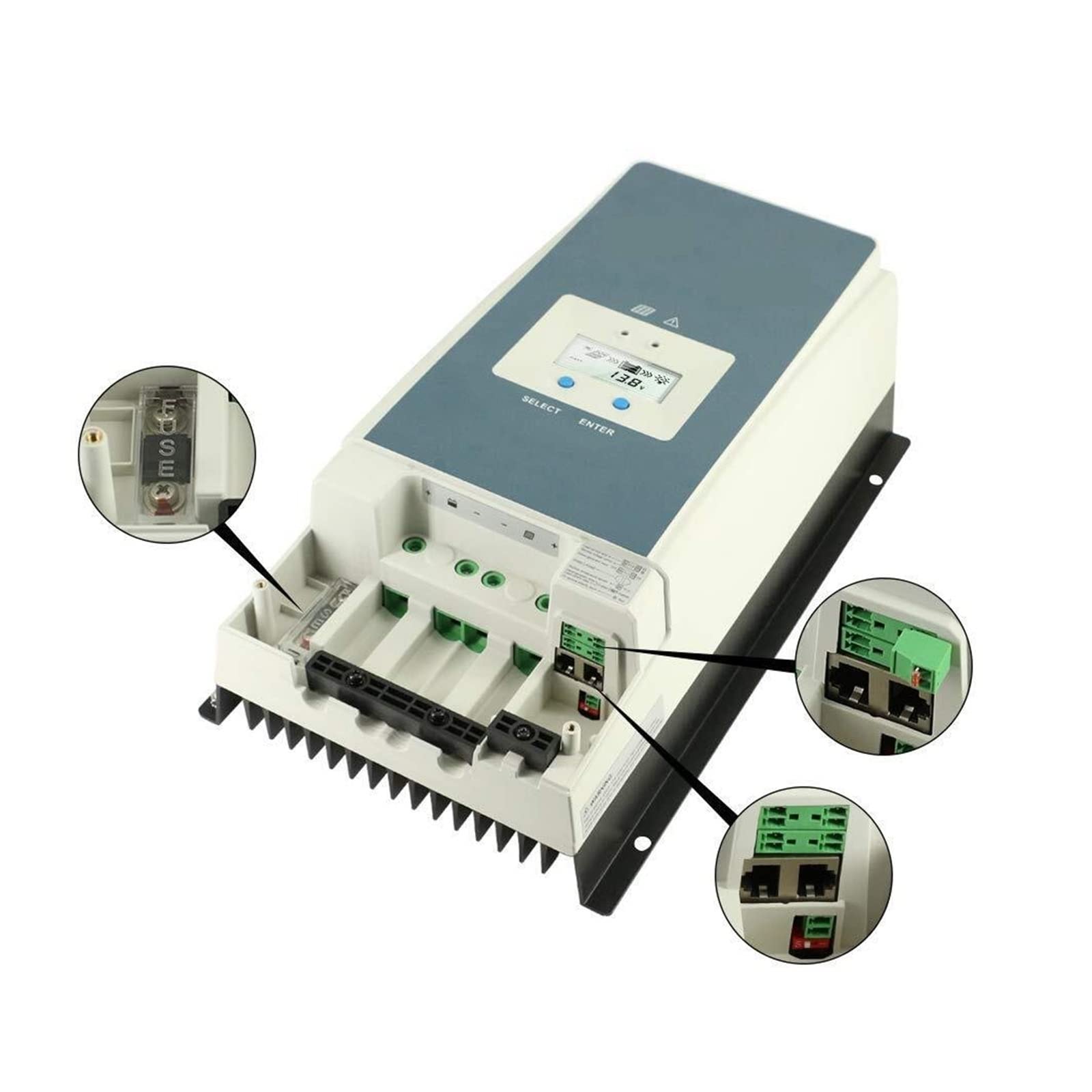 Controlador De Carga Solar MPPT Rastreador Retroiluminación 100A 80A 60A 50A Cargador Batería Regulador Voltaje Serie Seguimiento Panel(10420AN)
