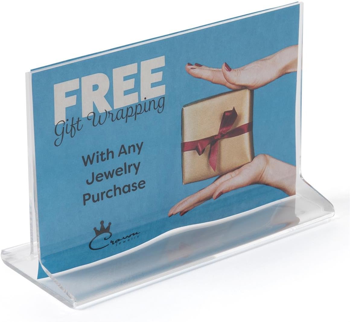 Displays2go DualSided Clear Acrylic Picture Frame, 6 x 4 x