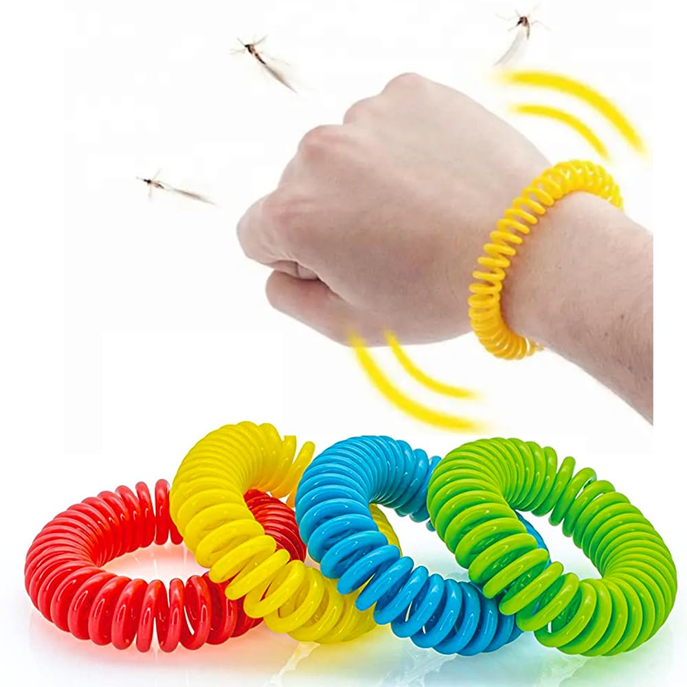 10 Pezzi Braccialetti Antizanzare, Senza DEET, Repellenti per Insetti e Zanzare, per Adulti e Bambini, Protezione fino a 350 Ore, Ideali per Campeggio, Pesca e Viaggi