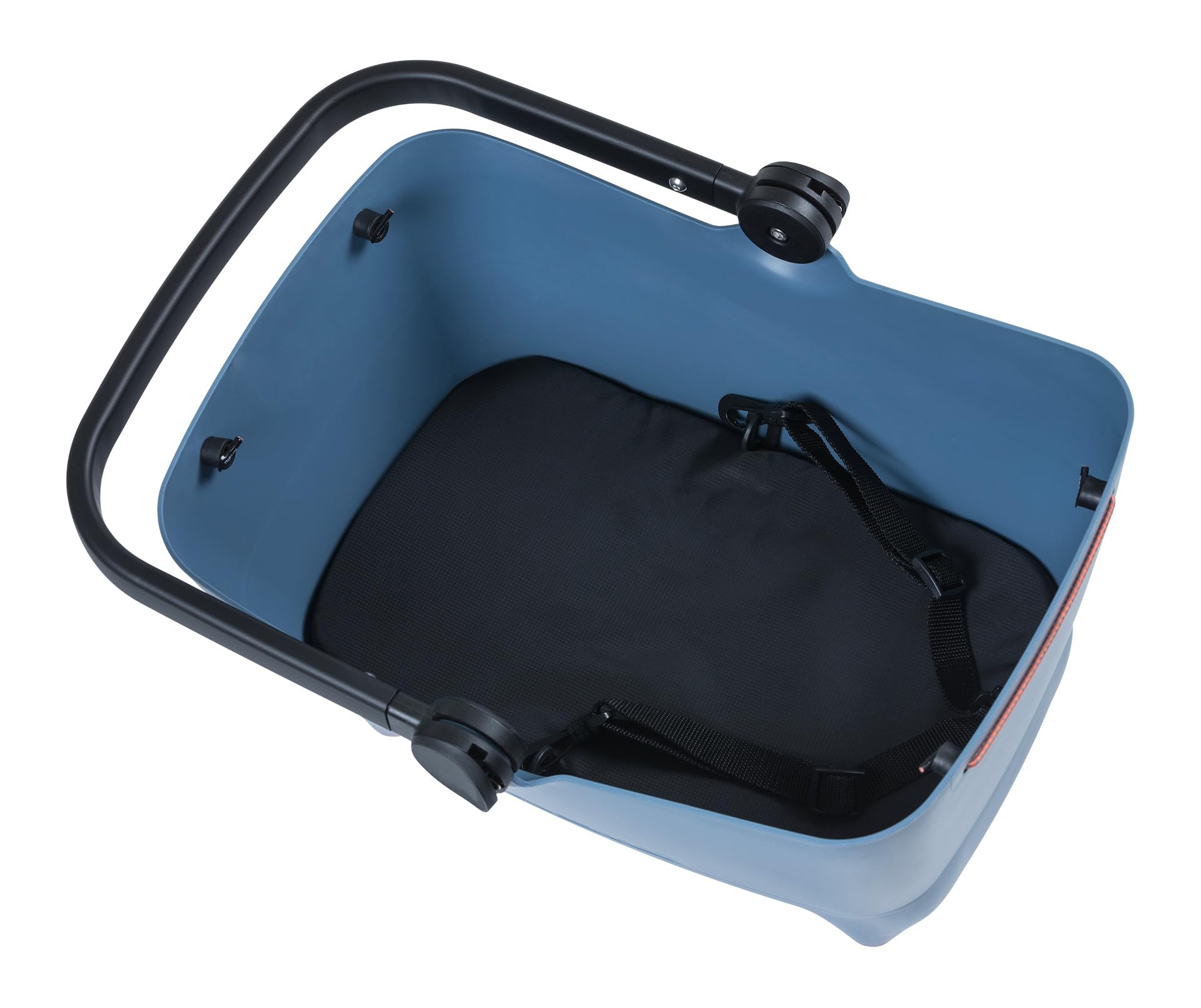 Basil Buddy MIK Hundefahrradkorb - 32L, Blau, Robust, Inkl. abschließbarem MIK-System und MIK Carrier-Platte, Perfekt für den sicheren Transport von Hunden