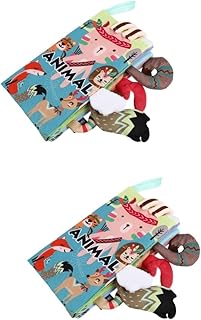 Toyvian 2 Peças Livro De Pano De Cauda Livro De Inteligência Do Bebê Brinquedo De Mão Do Bebê Livro De Desenvolvimento Sensorial Livro Macio Do Bebê Livros Infantis Livro De Pano De