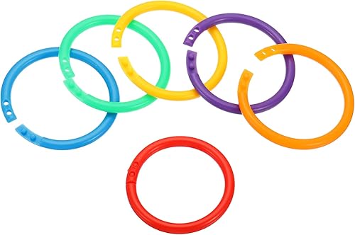 PATIKIL Anillos de hojas sueltas de 2 pulgadas de diámetro exterior de 1.6 pulgadas, paquete de 120 anillos de plástico para libros, cuadernos de