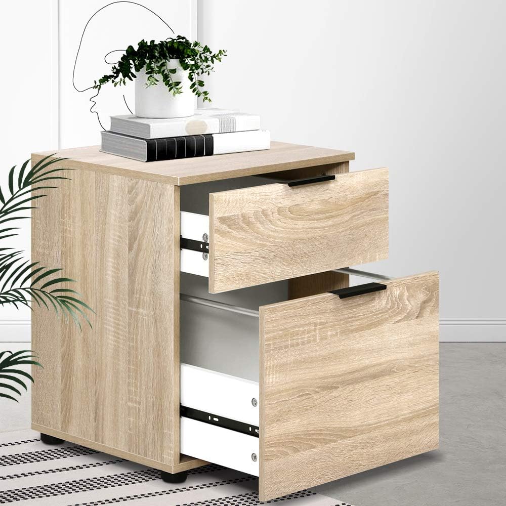 Artiss 2 Drawers Filing Chest of Drawer Desk File Storage