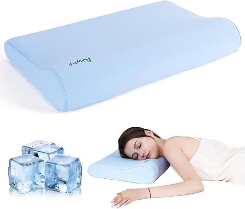 Almohadas de espuma viscoelástica, almohada cervical ergonómica patentada para aliviar el dolor de cuello, cómoda y transpirable, almohada de cama