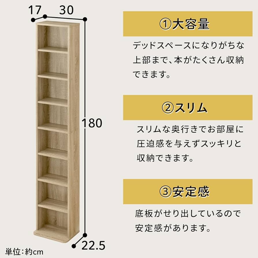 本棚・収納棚　高さ約205cm 横約80cm 収納棚 本棚 カラーボックス 2段 奥行40 大容量 A4対応 頑丈