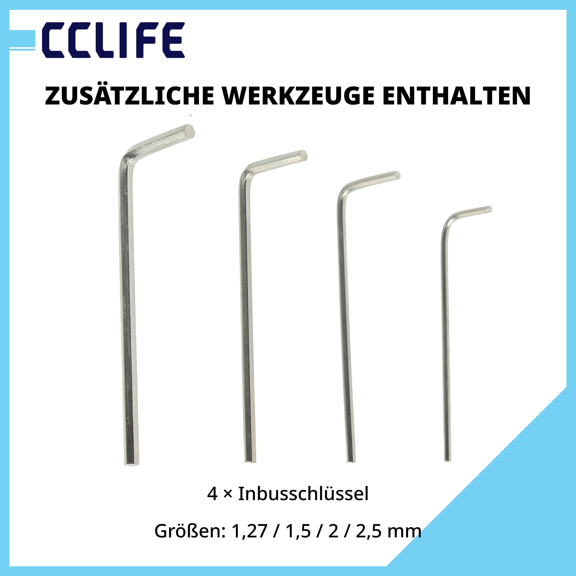 CCLIFE 46-częściowy zestaw narzędzi z grzechotkami 1/4" z nasadkami, przedłużkami i przegubami gimbalnymi do samochodów osobowych i majsterkowiczów w stabilnej walizce na narzędzia