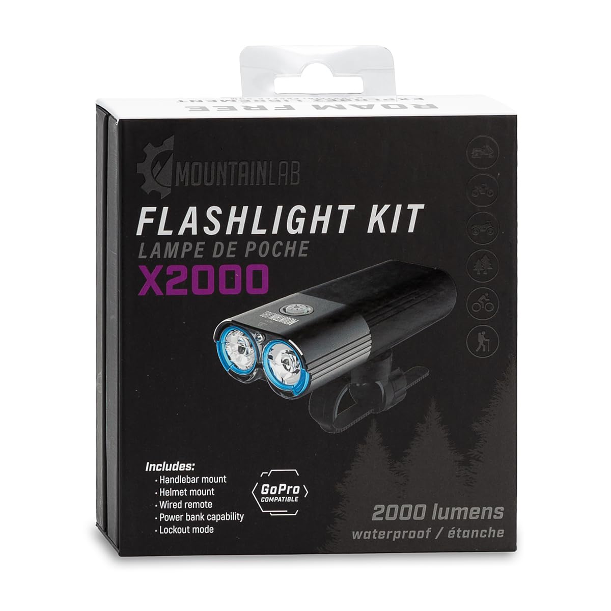 Mountain Lab X2000 Lumen Flashlight Kit, Super Bright USB-C