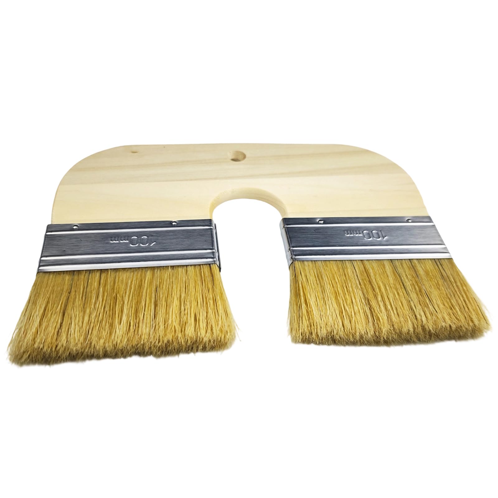 Pincel de pintura de pared, cabeza de cerdas naturales, construcción de madera sostenible para enlucido de cal y durabilidad decorativa, cepillo de cerdas naturales